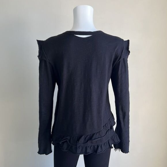 Wilt Crossover Raw Ruffle Cold Shoulder Tee - XS - Picture 3 of 8